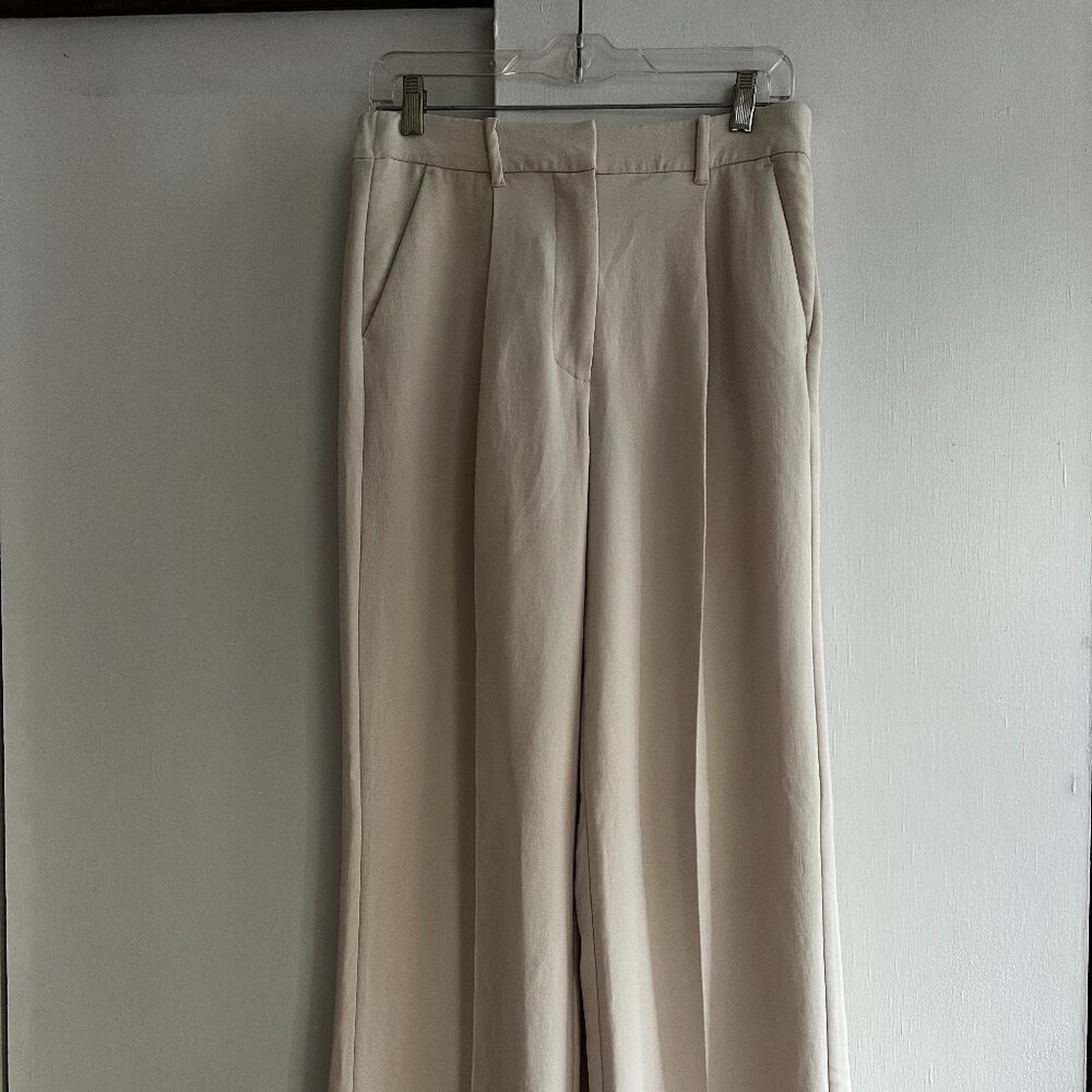 Abercrombie Size 2 Cream Sloane Tailored Wide Leg Pant